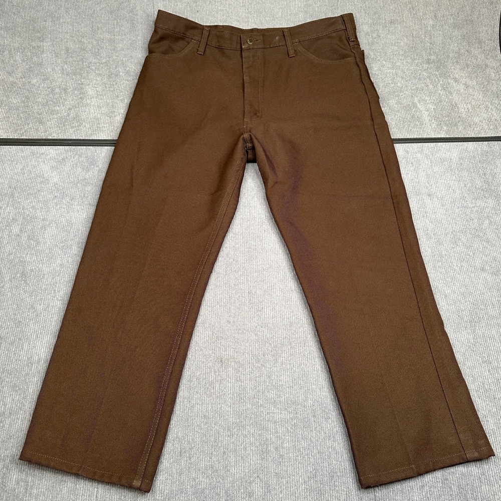 Wrangler 82BN Brown Cowboy Cut Twill Western Pants Mens 40x30 Polyester Y2K